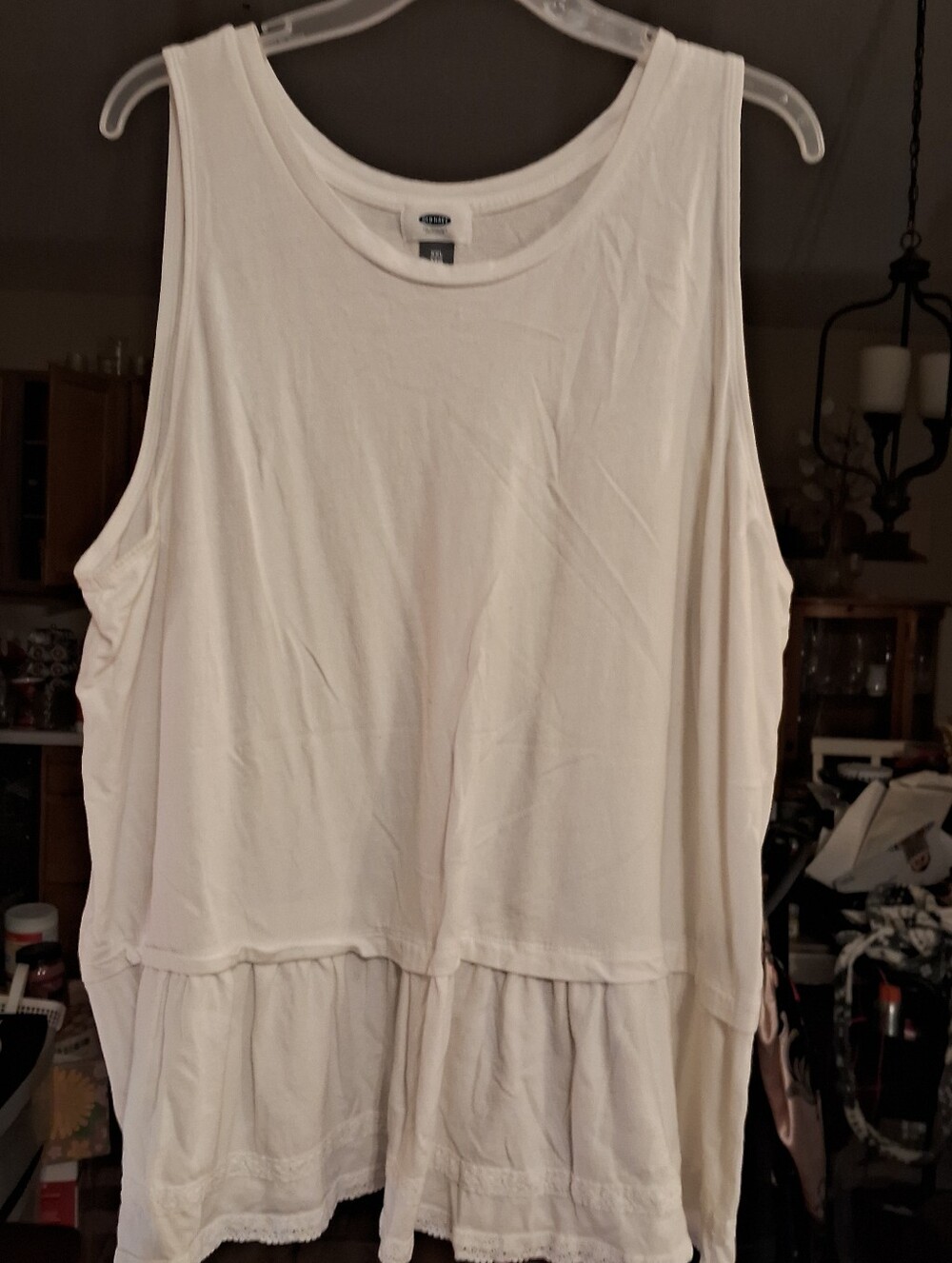 GAP Cream Sleeveless Peplum Tank